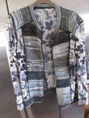 John Mark cardigan zip L knit mesh blend
